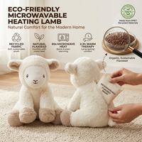 Coussin chauffant en peluche douce en coton PP, compatible micro-ondes, parfum lavande, en forme de mouton, pour soulager les crampes et les douleurs corporelles, vente en gros
