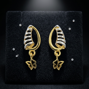 Luxury 22Ct Real Gold <b>Earrings</b> For Women Daily Wear Stud Tops Authentic 916 Gold <b>Piercing</b> Jewelry Lightweight Comfortable - Product Image 4