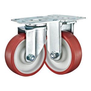 5 ''Rodas Vermelhas Pesadas Médias PU Máquinas Industriais Carrinhos Rodas de Rodízio - Product Image 3