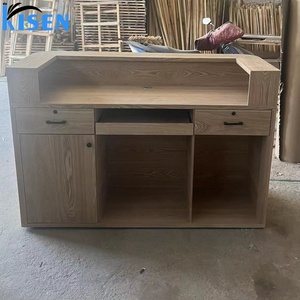 Kisen Luxury Front Desk RICE WHITE With Lamp <b>Counter</b> Sport Center <b>Reception</b> Desk Modern Design <b>Reception</b> Desk for Beauty Salon - Product Image 6