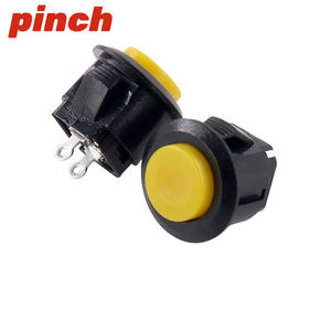 Pinch DS-500 Snap-On <b>Push</b> <b>Button</b> <b>Switch</b> 14mm Round Head Self-Resetting Normally Open 2-Pin Electric Bicycle Horn <b>Switch</b> - Product Image 1