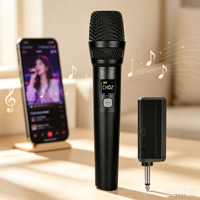 Système de microphone à condensateur sans fil Aidi 2.4G en plastique avec récepteur pour karaoké, scène, fête, discours