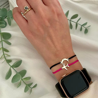 Bracelet en or 18 carats avec breloque avion pour femme et homme, bijoux minimalistes, bracelet à cordon réglable