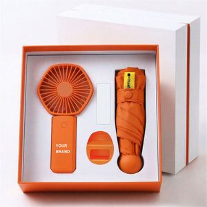 Set de Regalo Promocional de Marca OEM al por Mayor: Caja Personalizada con Ventilador Pequeño, Termo y Paraguas con Impresión UV, Económico - Product Image 2