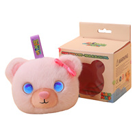 Ours en peluche intelligent IA, porte-clés en plastique ABS, jouet interactif 80 langues, poupée parlante, yeux lumineux, pendentif de sac moelleux, éveil précoce