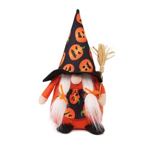 Figura Decorativa de Tela de Seda sin Rostro de Anciano Brujo para Halloween, Adorno de Escritorio para Decoración Festiva de Halloween - Product Image 2