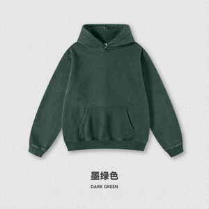 Puff Print Screen print Button Autumn Unisex Shoulder Heavy Cotton 345g Quarter-Zip <b>Sweatshirt</b> <b>Embroidery</b> Casual Hoodie - Product Image 5