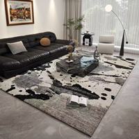 Tapis de luxe en fausse fourrure de cachemire à boucles, imprimé léopard, pour salon, canapé, table basse, chambre à coucher, chevet, grand tapis de sol