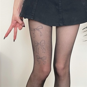 Nouvelle Arrivée Collants en Nylon Imprimés Fins d'Été Style Coréen avec Nœud, Collants Femme <span class=keywords><strong>Chic</strong></span> et Audacieux Style Groupe de Filles - Product Image 2