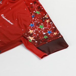 Vente en gros de chemises de cyclisme à manches longues/courtes avec motif de Noël, respirantes, anti-transpiration, impression personnalisée pour le cyclisme - Product Image 4