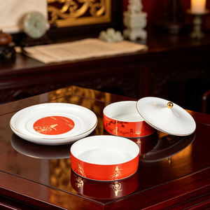 Recipiente para Alimentos de Porcelana Ecológica Transparente con Esmalte Premium TAO XI CHUAN, Estilo <span class=keywords><strong>Palacio</strong></span> Imperial de la Ciudad Prohibida, en Capas, para Otoño - Product Image 1