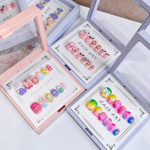 12 unids/caja de <span class=keywords><strong>uñas</strong></span> postizas cortas hechas a mano, puntas de <span class=keywords><strong>uñas</strong></span> acrílicas, bonita Prensa en <span class=keywords><strong>uñas</strong></span> para niños y niñas - Product Image 5