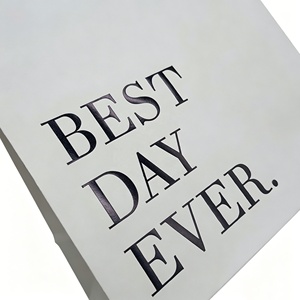 Bolsas de Regalo de Papel Impresas Personalizadas con la Frase "El Mejor Día de Siempre" |   Bolsas de Compras Blancas Mate con Asas de Listón Negro para Bodas y Eventos - Product Image 6