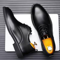 Chaussures en cuir à lacets décontractées et tendance pour hommes - Design Evergreen antidérapant et amortissant pour l'automne/hiver