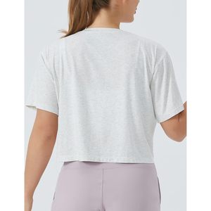 Camiseta Deportiva Corta para Mujer FOXA, Cuello Redondo, Manga Corta, Transpirable, de Spandex y Algodón, para Yoga y Running - Product Image 3
