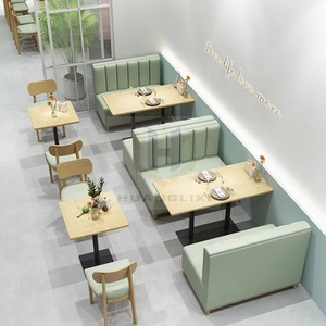Mobilier moderne Offre Spéciale de luxe pour restaurants Sièges en cuir artificiel Cabines en bois massif Canapés, tables et chaises - Product Image 2