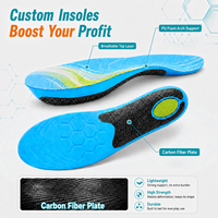 Semelles orthopédiques sportives en fibre de carbone sur mesure avec soutien de la voûte plantaire et absorption des chocs pour hommes et femmes