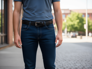 Cintura da uomo in vera pelle 4,0 cm con fibbia automatica 125 cm casual resistente - Product Image 2