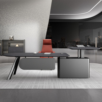 Bureau de direction intelligent pour PDG, bureau de direction réglable en hauteur, table de direction en bois de qualité E0 avec charge sans fil