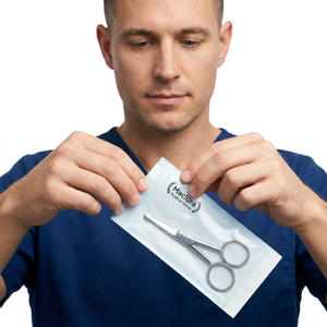 Ciseaux à barbe et moustache pour homme avec logo personnalisé, en acier inoxydable, à lame droite, pour manucure et pédicure, usage esthétique et soin des ongles, à pointe arrondie et tranchante - Product Image 4