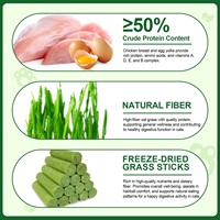 Oimmal favorise la santé digestive Bâtonnets de herbe à chat lyophilisés Encourage la mastication Aide au contrôle des boules de poils Bâtonnets de herbe à chat frais