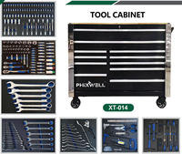 Coffre de rangement d'outils de garage à 11 tiroirs, robuste, 377 pièces, chariot à outils roulant, établi