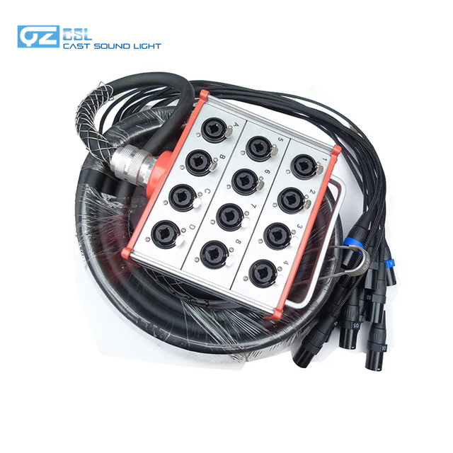 8ch/12ch/16ch 5m~30m XLR Audio Stage Signal Snake Cable with Stage Box for Audio Mixer, Stage Light