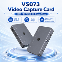 Tarjeta de Captura 3 en 1 HDMI DP USB-C3.0 4K60 con Salida HDMI en Bucle, VRR, HDR, Entrada de Micrófono de 3.5mm, Salida de Audio, Sin Controladores, para Transmisión en Vivo de Juegos