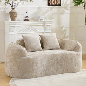 Sofá Reclinable Moderno y Ecológico de Dos Plazas, Diseño Compacto, Tela Jacquard Antiarrugas, Brazos Acolchados, Patas de Madera - Product Image 1