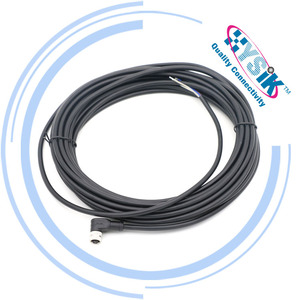 Kabel Konektor Fieldbus M8 5 Pin Female Male Bersudut dengan Pelindung - Product Image 2