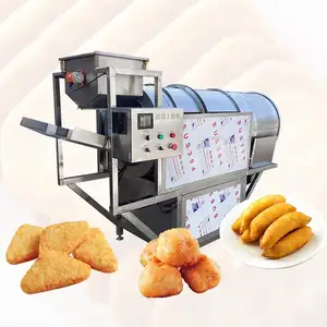 Fried Drum Puffed Continuous Snack Chips Banana Peanut Puff Potato Flavor Machine