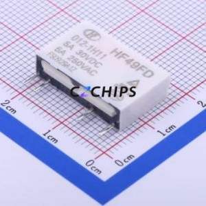 HF49FD/012-1H11 Power Relay SIP,5x20mm Relay 12V 1 Normally Open: 1A (SPST-Normally Open)::: 4 5A-30VDC/5A-250VAC - Product Image 1