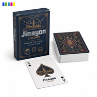 Cartes à jouer promotionnelles Jinayon personnalisées pour pub britannique, jeu de société en papier couché 300g avec feuille d'argent mate