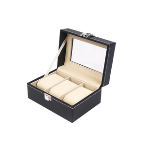 Sang Trọng Lớn Màu Đen Da Giả Gỗ PU Da 2 Lớp 20 Khe Cắm Đồng Hồ Lưu Trữ Hộp Đóng Gói Tổ Chức Hiển Thị Bao Bì Trường Hợp - Product Image 2