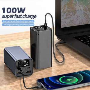 Superschnelle Qison Fone 20000mAh Aluminium Tragbare Powerstation Laptop PD 65W 100W Hohe Kapazität LED-Anzeige Doppel-USB Schnellladung - Product Image 6