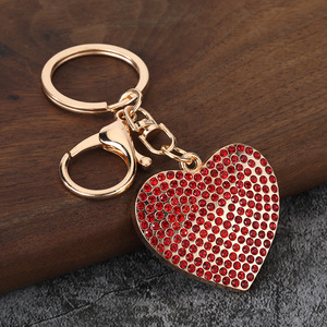 Fashion Creative Rhinestone Inlaid Heart Keychain Pendant <b>Couple</b> Bag Car Key Ring <b>Ornament</b> Accessory for Valentine Gift - Product Image 3