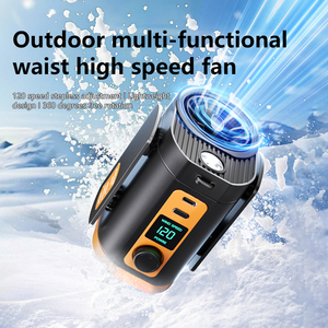 พัดลมพกพาอเนกประสงค์ G03 <span class=keywords><strong>120</strong></span> ระดับความเร็วลม สำหรับตั้งแคมป์ เดินทาง ใช้ภายนอกอาคาร แบบหนีบเข็มขัด ขนาดเล็ก พกพาสะดวก ชาร์จผ่าน USB ความจุ 10000mah - Product Image 1