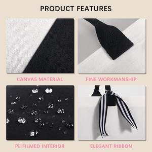 厚手ロープハンドル付きカスタム刺繍クリームホワイトコットンキャンバスビーチトートバッグ環境にやさしいドットパターンロゴ - Product Image 4