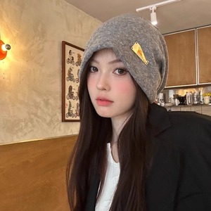 <b>Slouch</b> Hat Women's Warm Windproof <b>Beanie</b> Foldable Acrylic Fiber Korean Style Lazy Fit Large Head Circumference - Product Image 3