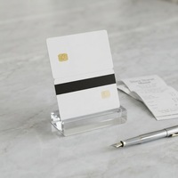 Tarjeta de PVC imprimible con chip IC de contacto SLE4442/4428, tarjeta RFID en blanco con banda magnética, tarjeta inteligente para pagos comerciales, ¡Gran Venta!