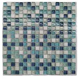 Dosseret de cuisine en mosaïque bleu clair, mosaïque murale pour arrière-plan de la piscine