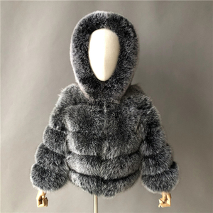 Haute qualité mignon enfants manteau de <span class=keywords><strong>fourrure</strong></span> garçon chaud enfants manteau de <span class=keywords><strong>fourrure</strong></span> <span class=keywords><strong>avec</strong></span> <span class=keywords><strong>capuche</strong></span> véritable <span class=keywords><strong>fourrure</strong></span> de renard hiver enfant veste - Product Image 1