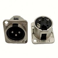 Conector XLR de 3 Pines para Montaje en PCB, Conector XLR Cuadrado de 3 Pines, Conector XLR Macho de 3 Pines, Conector de Micrófono de Metal de 3 Pines para Mezcladora