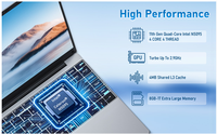 Portátil de negocios de 15,6 "con batería de larga duración Intel N5095 8GB RAM 256GB SSD expandible a 2TB portátil Windows 11 portátil