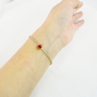 Gelang Huruf B Adjustable Mewah Pvd Ukuran 3mm 4mm 5mm Singapura, Berlapis CharmSteel, Cincin Hati VVS, Multi Warna CZ Cubic Zirconia