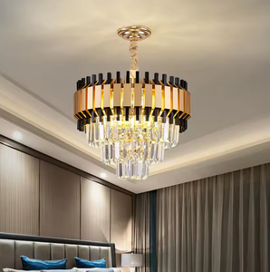 Luces colgantes Candelabro Hotel dorado Estilo nórdico moderno Led Lujo K9 Candelabros de cristal - Product Image 2