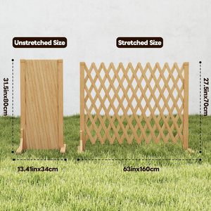 SHENGCHENG - Valla telescópica de madera maciza de color natural para patio, jardín, villa, balcón - Product Image 5