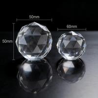 HBL En gros, Pendentif boule en verre cristal à facettes prismatiques, perles de verre taillées en diamant à facettes, pour lustre avec fond plat