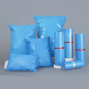 Fabrika toptan mavi poli Mailers özel su geçirmez kendinden yapışkanlı plastik posta nakliye çantası giyim ambalaj için