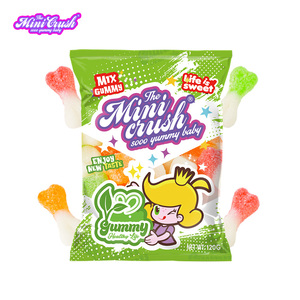 ODM OEM Manufacturer Colorful Halal <strong>Sugar</strong> Coated Sour Worm Jelly Gummy <strong>Candy</strong> in Bag Packing - Product Image 3
